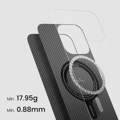 Cover Iphone 16 Pro Woven Slim Pitaka - Black/Grey